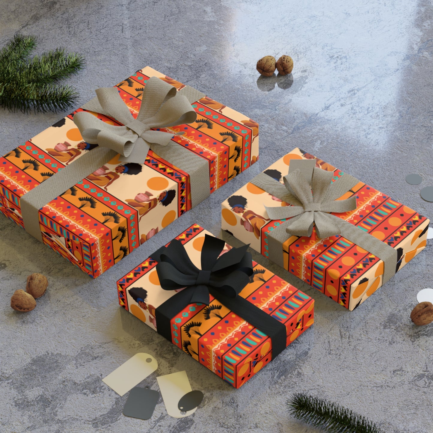 At the Sunset Portrait – Vibrant African Gift Wrapping Paper Rolls