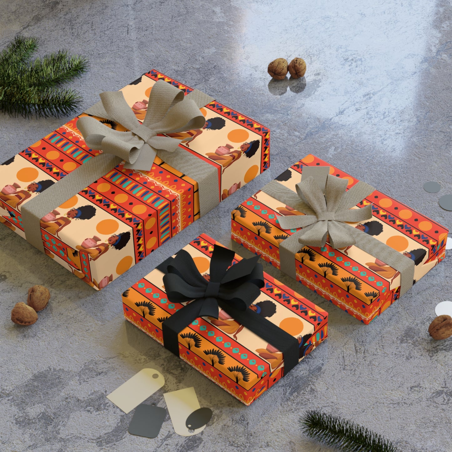 At the Sunset Portrait – Vibrant African Gift Wrapping Paper Rolls