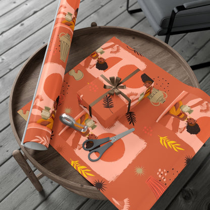 At the Sunset Portrait – Vibrant African Gift Wrapping Paper Sheets
