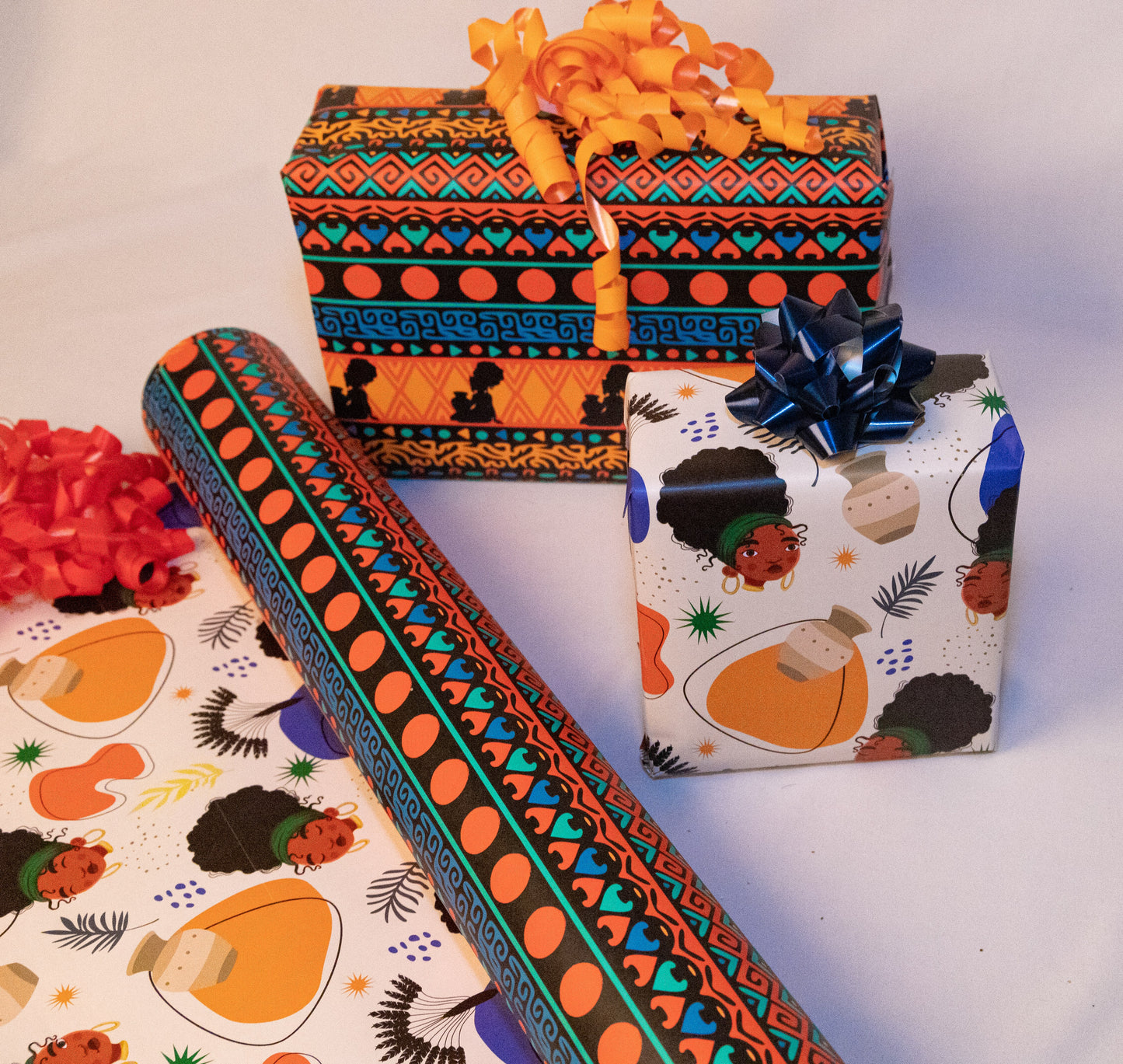 Double-Sided Gift Wrapping Papers - Vibrant African Gift Wrapping Sheet