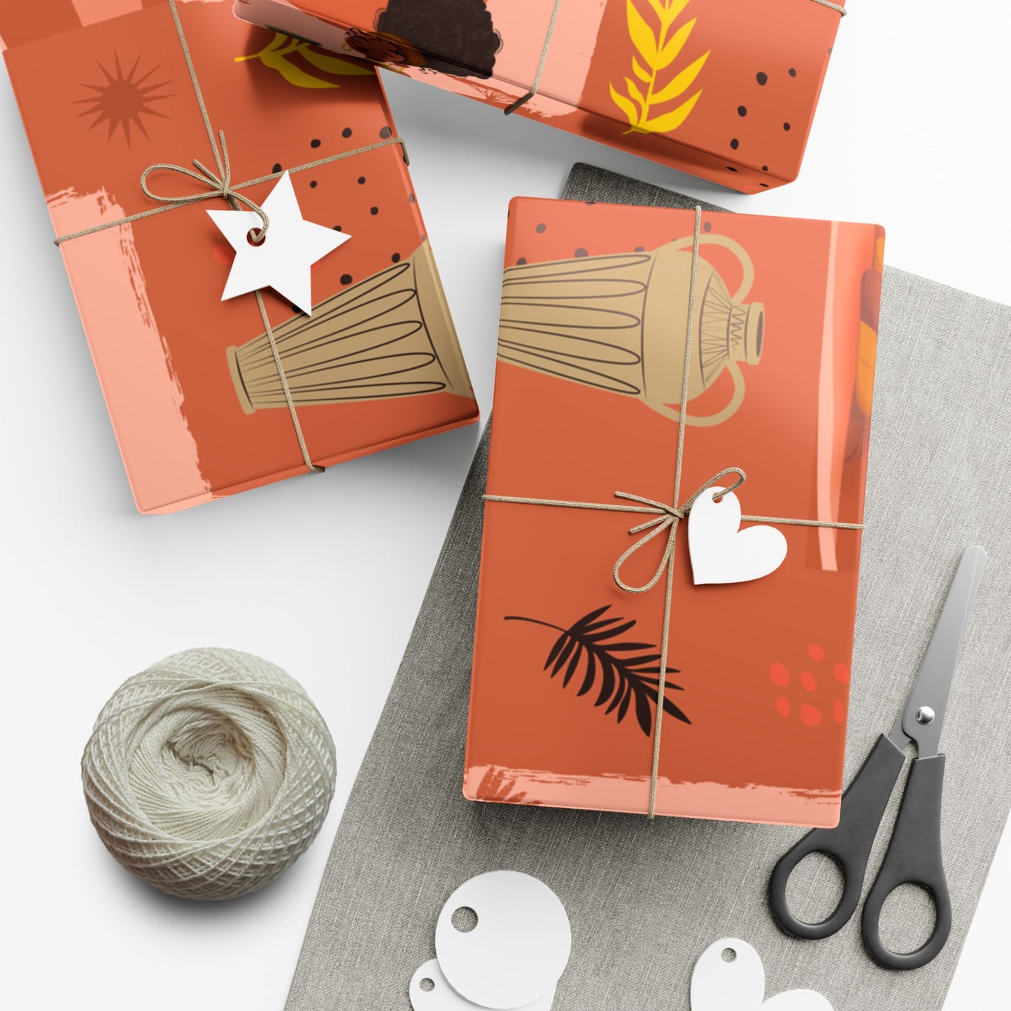 At the Sunset Portrait – Vibrant African Gift Wrapping Paper Sheets