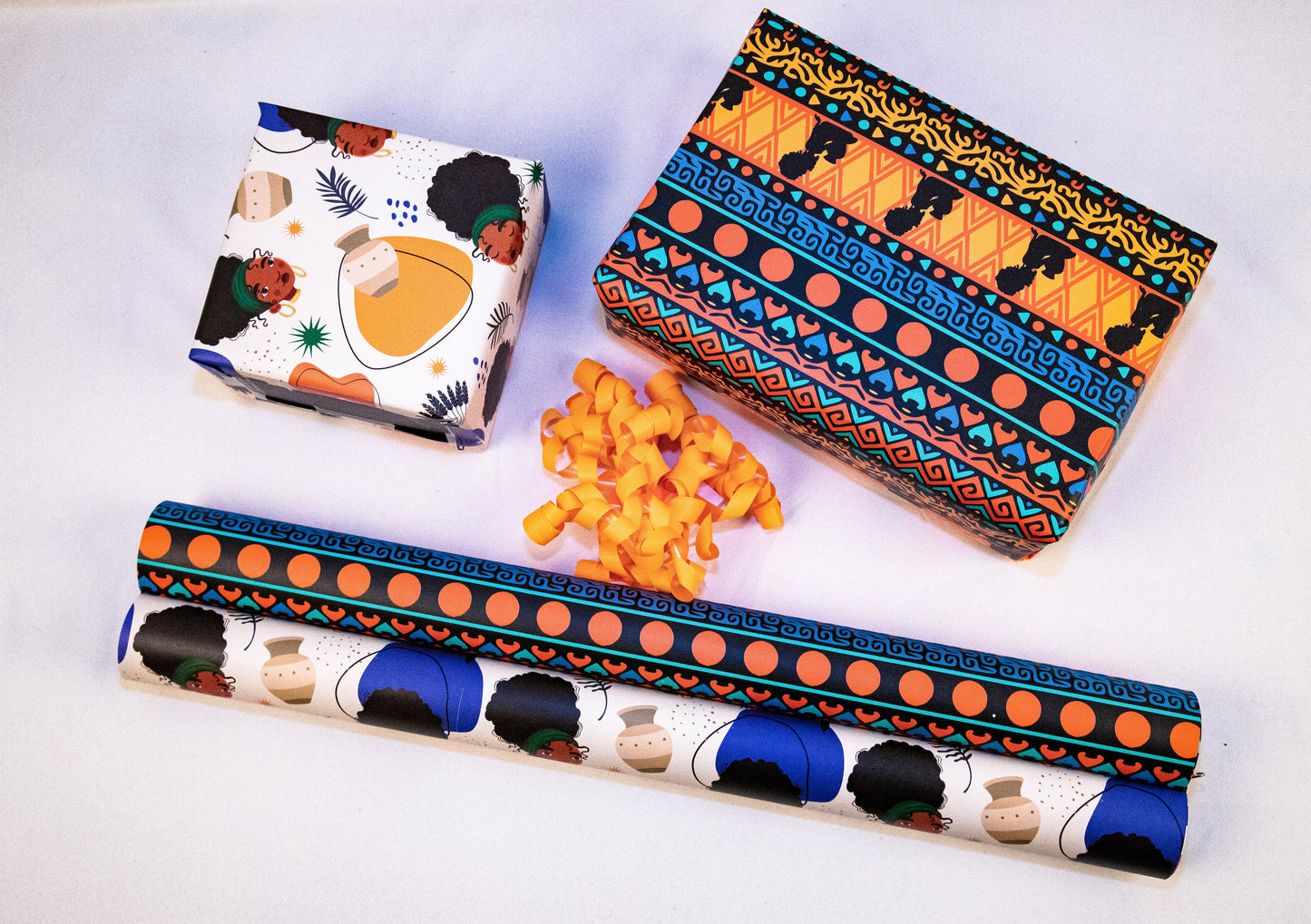 Double-Sided Gift Wrapping Papers - Vibrant African Gift Wrapping Sheet