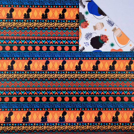 Double-Sided Gift Wrapping Papers - Vibrant African Gift Wrapping Sheet
