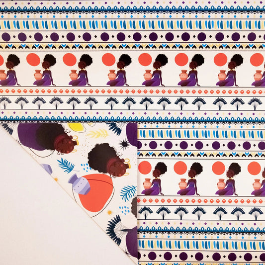 Double-Sided Gift Wrapping Papers - Vibrant African Gift Wrapping Sheet