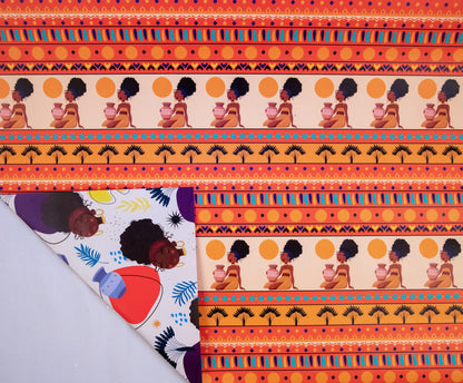 Double-Sided Gift Wrapping Papers - At The Sunset Vibrant African Gift Wrapping Sheet
