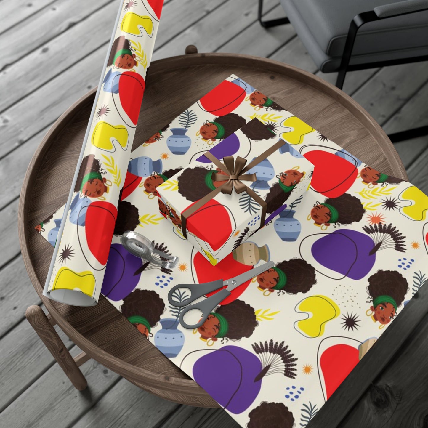 Double-Sided Gift Wrapping Papers - Vibrant African Gift Wrapping Sheet
