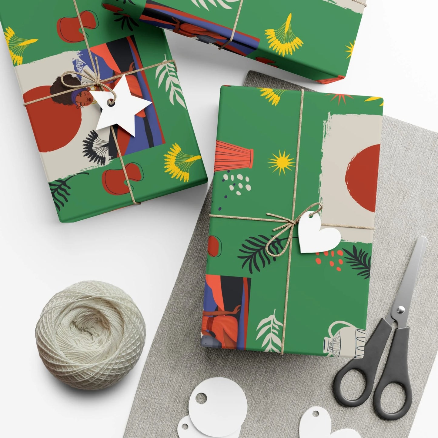 At the Sunset Portrait – Vibrant African Gift Wrapping Paper Sheets