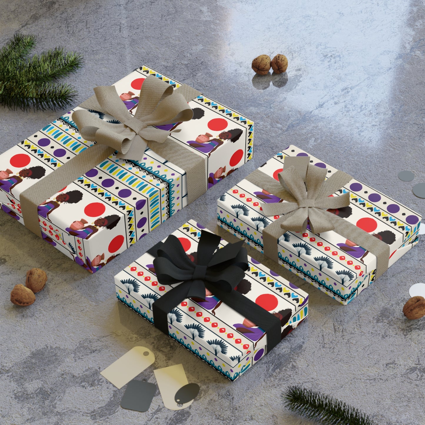 At the Sunset Portrait – Vibrant African Gift Wrapping Paper Rolls