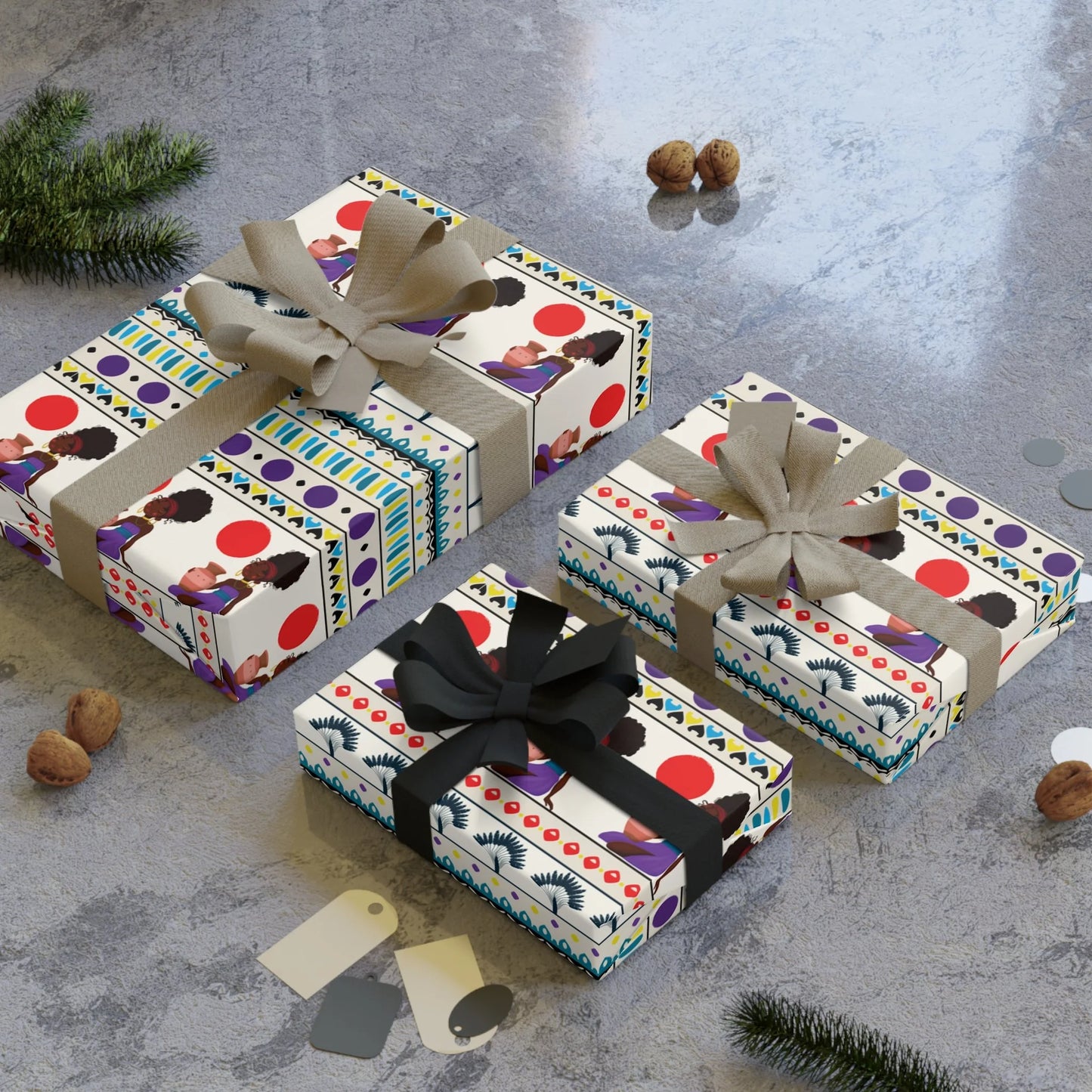 At the Sunset Portrait – Vibrant African Gift Wrapping Paper Rolls