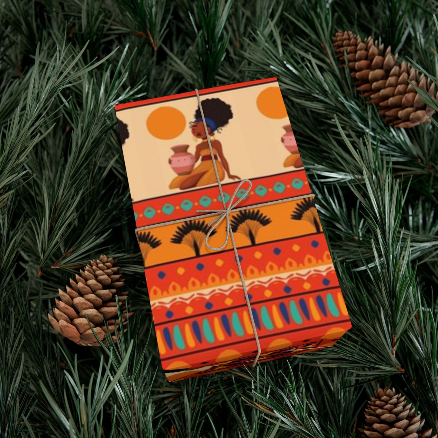 At the Sunset Portrait – Vibrant African Gift Wrapping Paper Sheets