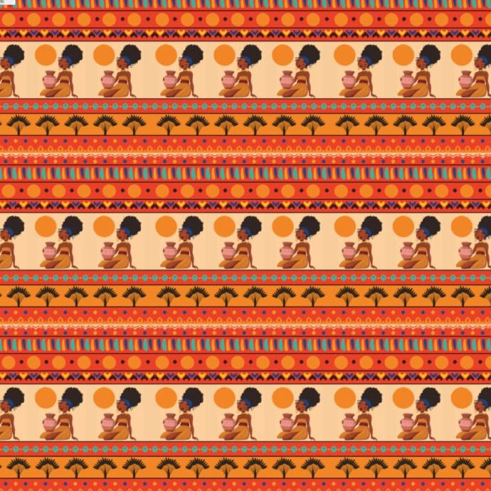 At the Sunset Portrait – Vibrant African Gift Wrapping Paper Sheets