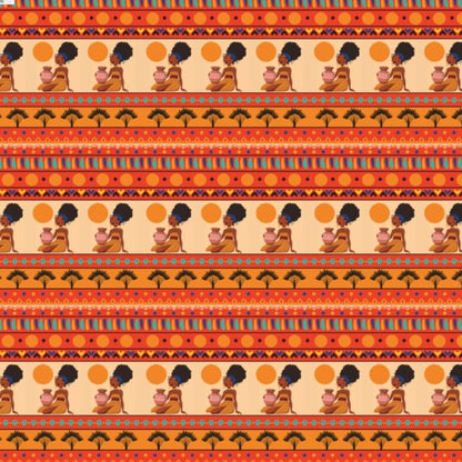 At the Sunset Portrait – Vibrant African Gift Wrapping Paper Sheets