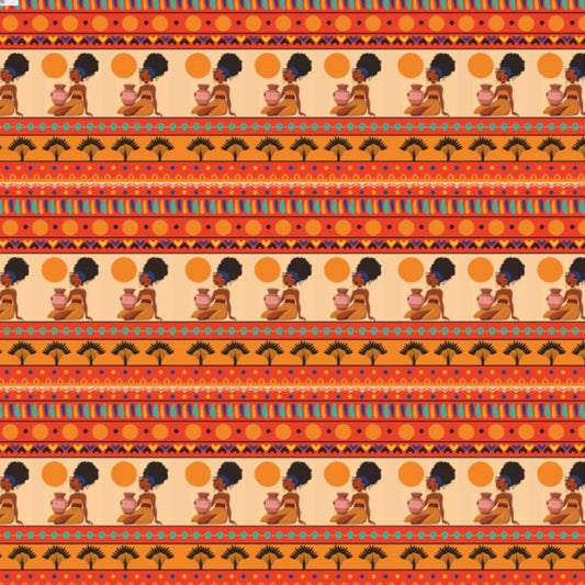 At the Sunset Portrait – Vibrant African Gift Wrapping Paper Sheets