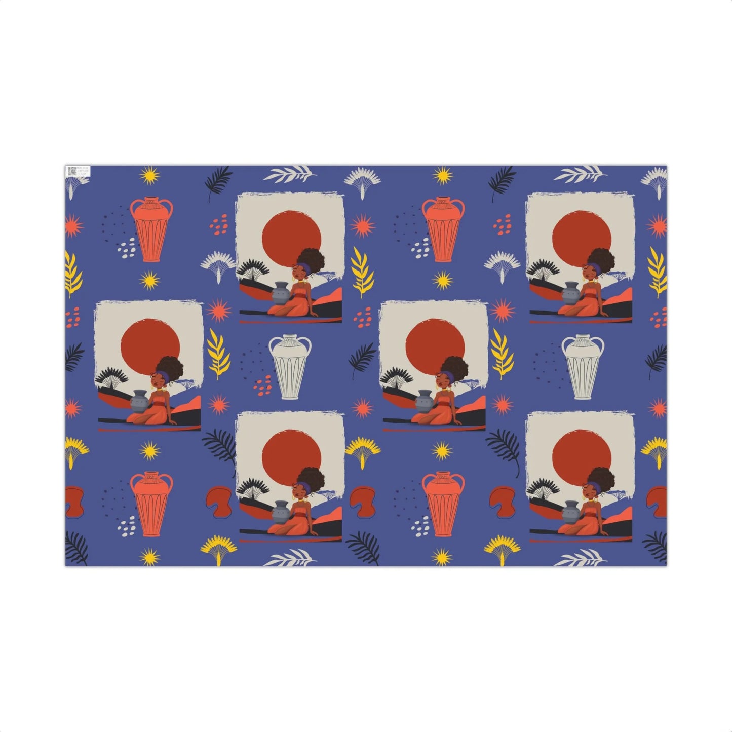 At the Sunset Portrait – Vibrant African Gift Wrapping Paper Sheets