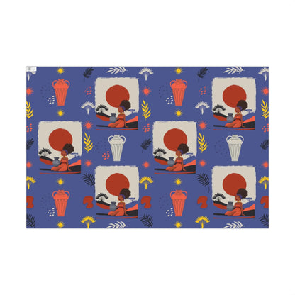 At the Sunset Portrait – Vibrant African Gift Wrapping Paper Sheets