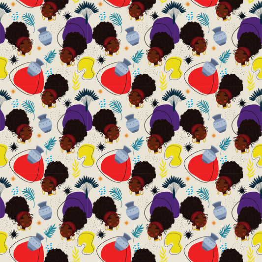 Metallic Elevated Ink - African Woman – Beautiful, You Are! Gift Wrapping Paper Sheet