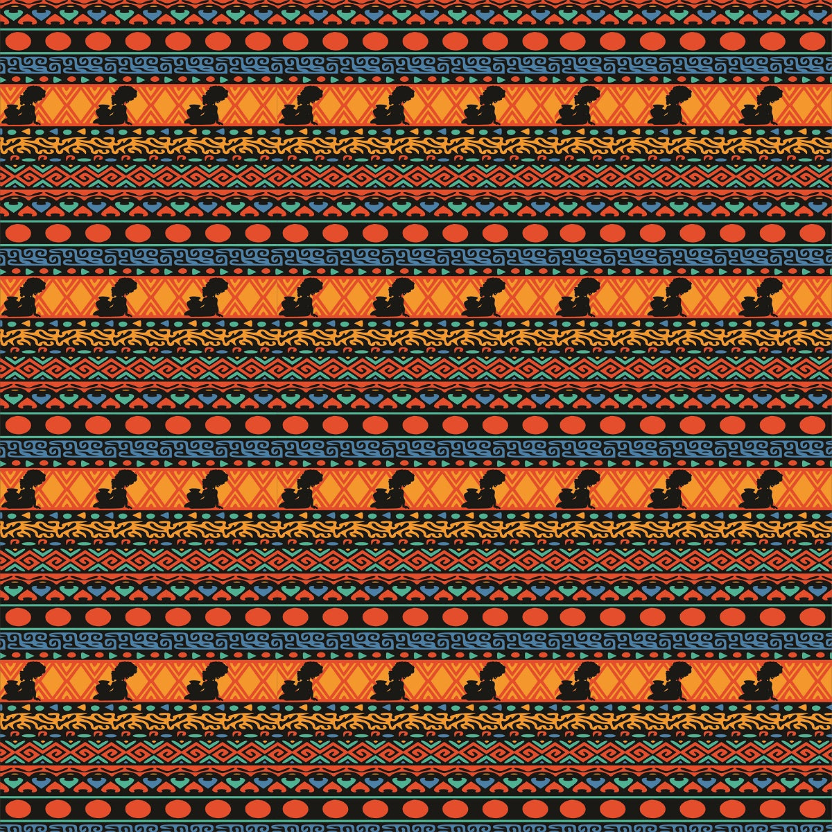 At the Sunset Portrait – Vibrant African Gift Wrapping Paper Sheets