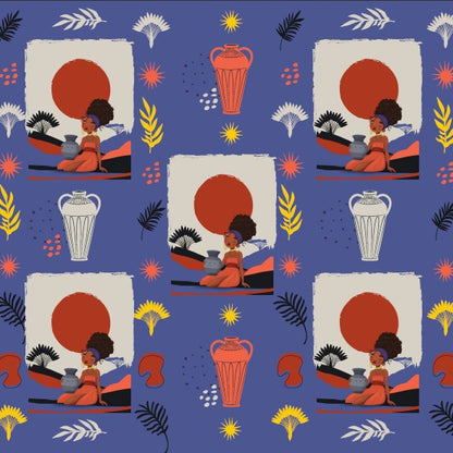 At the Sunset Portrait – Vibrant African Gift Wrapping Paper Sheets