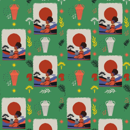 At the Sunset Portrait – Vibrant African Gift Wrapping Paper Sheets