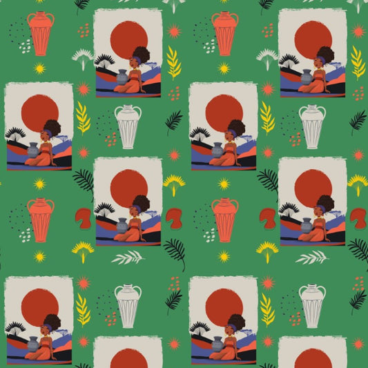 At the Sunset Portrait – Vibrant African Gift Wrapping Paper Sheets