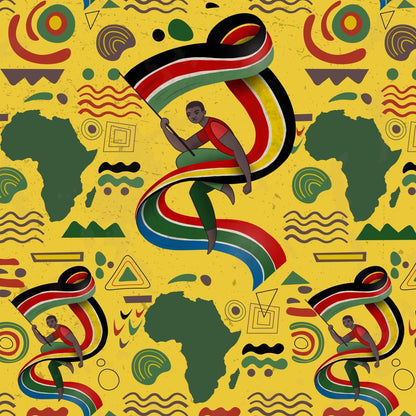 Metallic Elevated Ink - African Independence Day Wrapping Paper Sheets