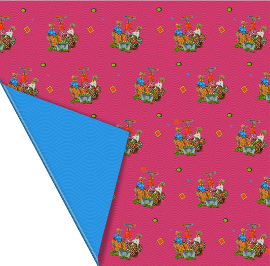 Double-Sided Gift Wrapping Papers - Vibrant African Gift Wrapping Sheet