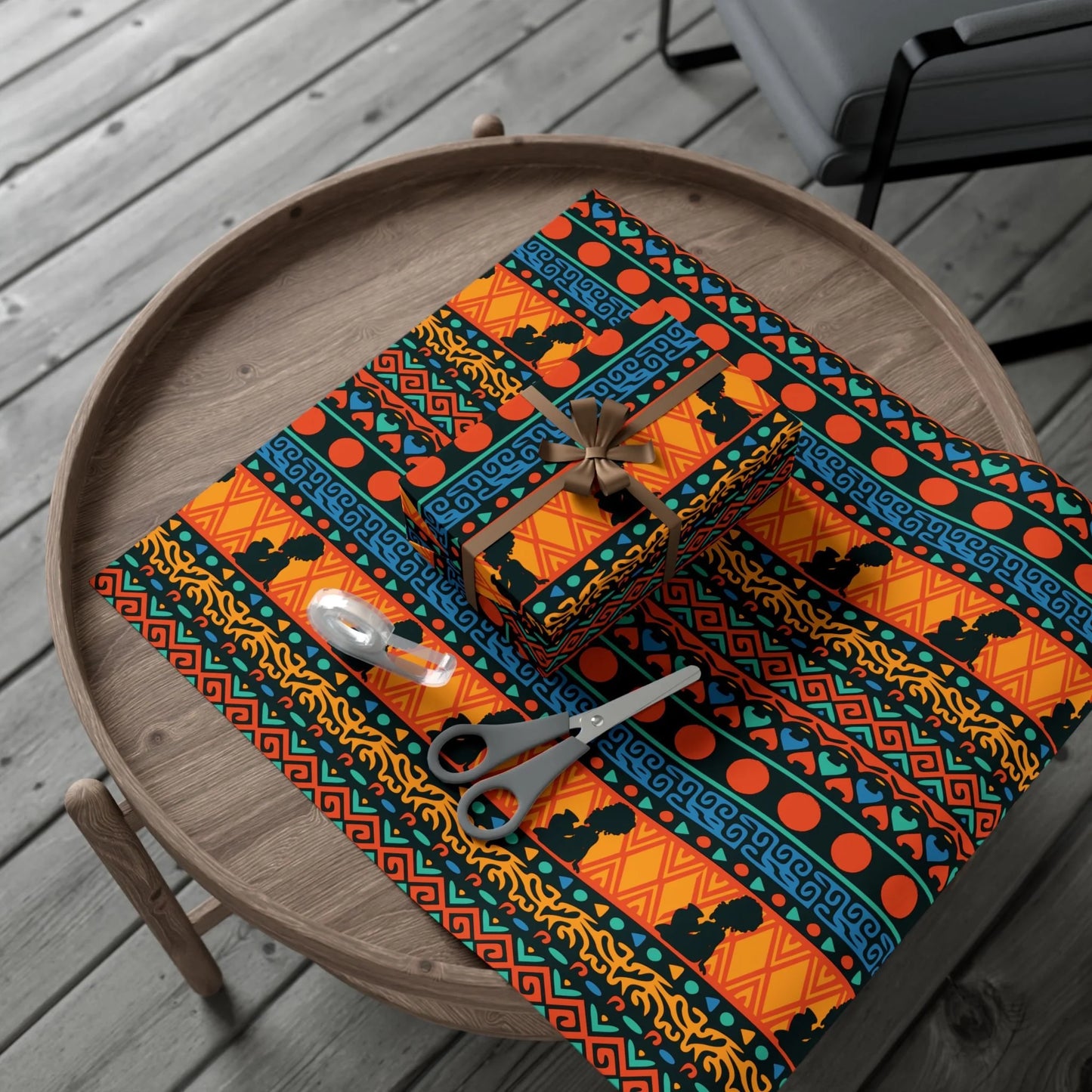 At the Sunset Portrait – Vibrant African Gift Wrapping Paper Sheets