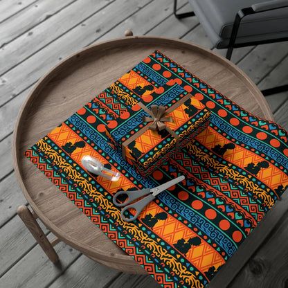 At the Sunset Portrait – Vibrant African Gift Wrapping Paper Sheets