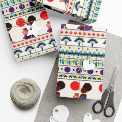 Double-Sided Gift Wrapping Papers - Vibrant African Gift Wrapping Sheet