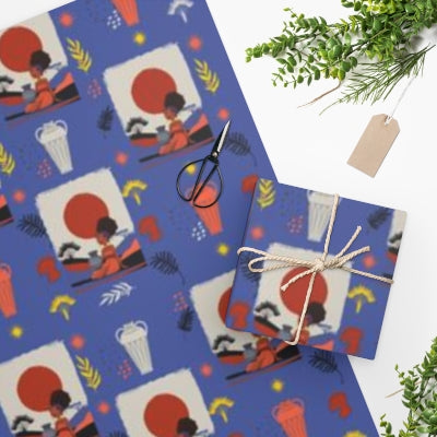 At the Sunset Portrait – Vibrant African Gift Wrapping Paper Sheets