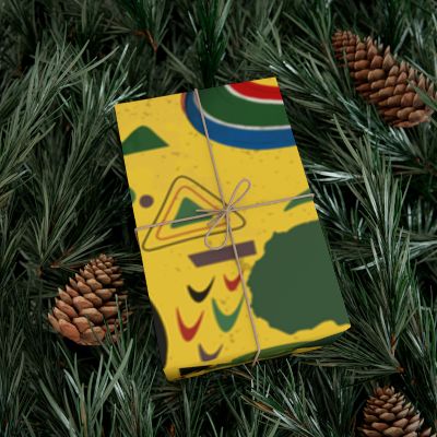 Metallic Elevated Ink - African Independence Day Wrapping Paper Sheets