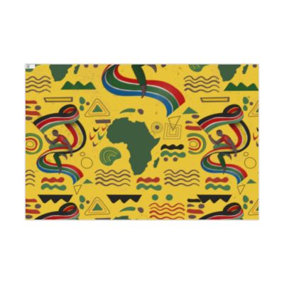 Metallic Elevated Ink - African Independence Day Wrapping Paper Sheets