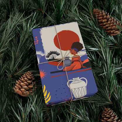 At the Sunset Portrait – Vibrant African Gift Wrapping Paper Sheets