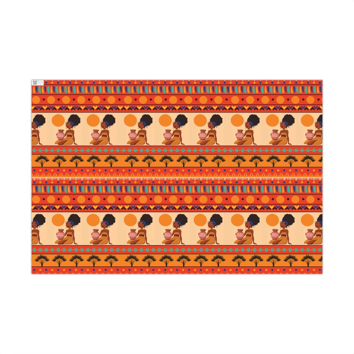 At the Sunset Portrait – Vibrant African Gift Wrapping Paper Sheets
