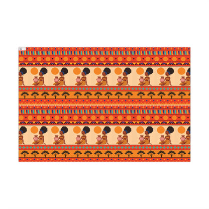 At the Sunset Portrait – Vibrant African Gift Wrapping Paper Sheets