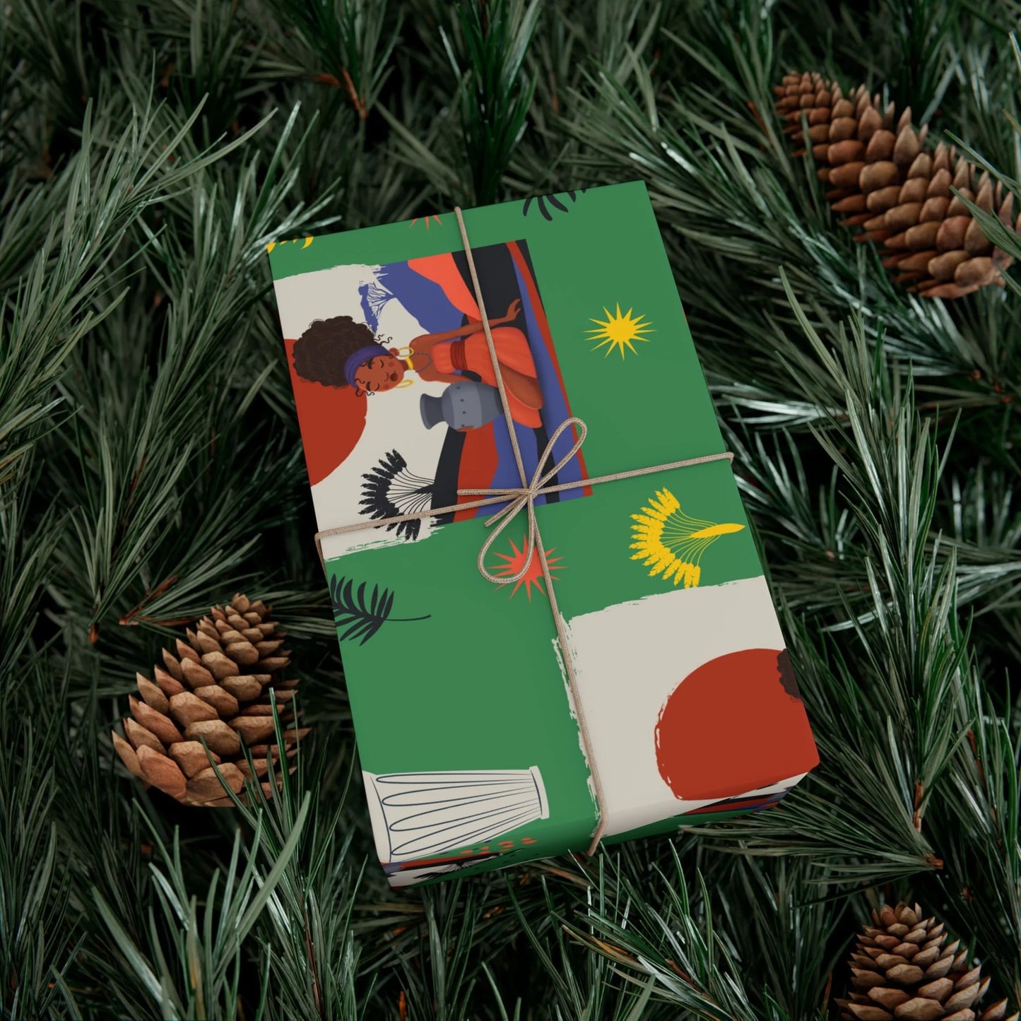 At the Sunset Portrait – Vibrant African Gift Wrapping Paper Sheets