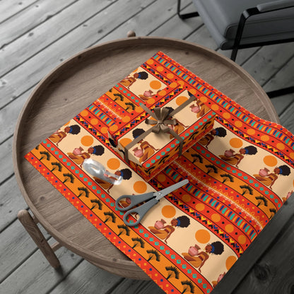 At the Sunset Portrait – Vibrant African Gift Wrapping Paper Sheets