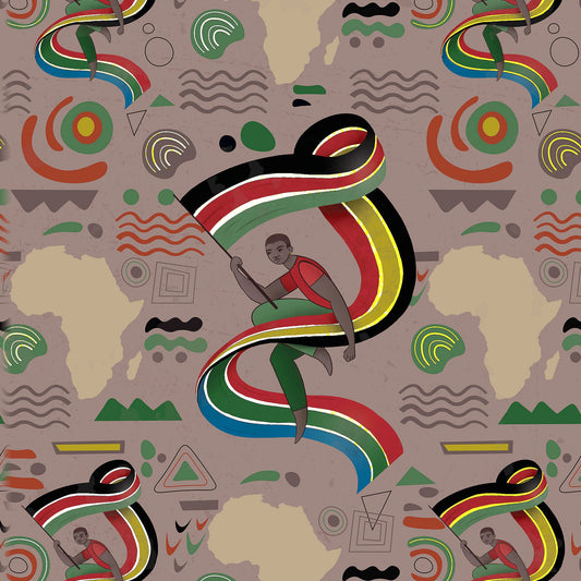 Metallic Elevated Ink - African Independence Day Wrapping Paper Sheets
