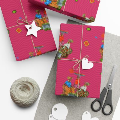 Double-Sided Gift Wrapping Papers - Vibrant African Gift Wrapping Sheet